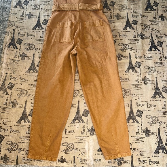 Universal Thread NWOT! Mustard Yellow Duck Stretch Denim Overalls Romper Size 2 - Picture 8 of 16